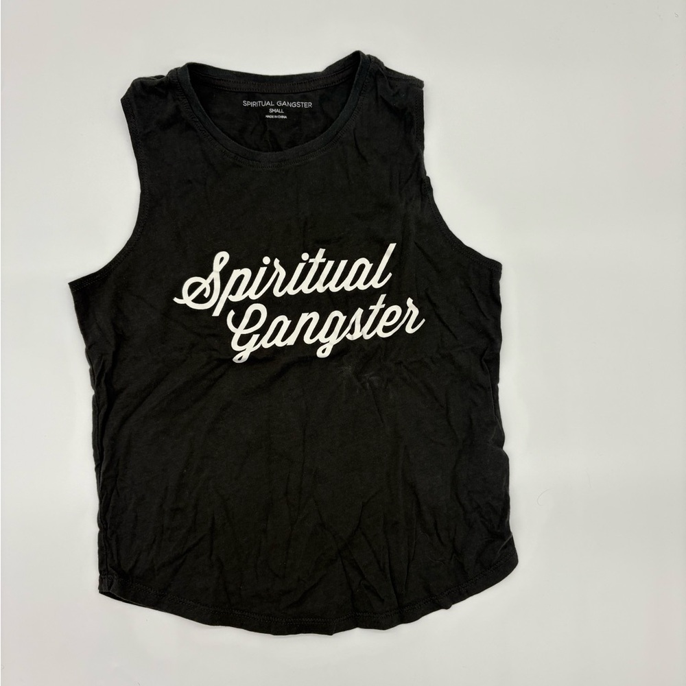 Spiritual Gangster Black Tank Top with White Logo